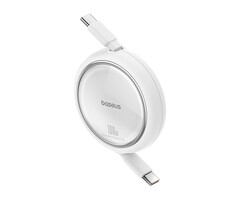 Baseus USB-C naar USB-C kabel Max 100 Watt - Wit - 1 meter  oprolbaar