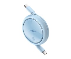 Baseus USB-C naar USB-C kabel Max 100 Watt - Blauw- 1 meter  oprolbaar