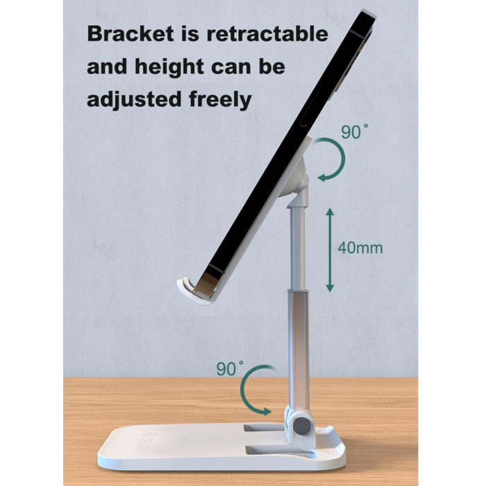 Devia Telefoon standaard opvouwbaar en verstelbaar wit EL161