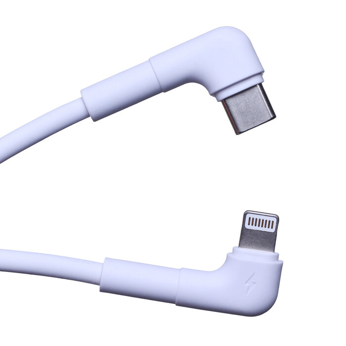 maXlife USB-C naar Apple Lightning  kabel 100cm  wit haaks