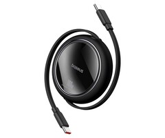 Baseus USB-C naar USB-C oprolbare kabel  - Zwart - 1 meter