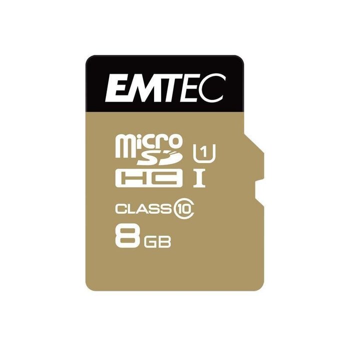 Emtec 8 GB Class 10  microSDHC  geheugenkaart met SD Adapter