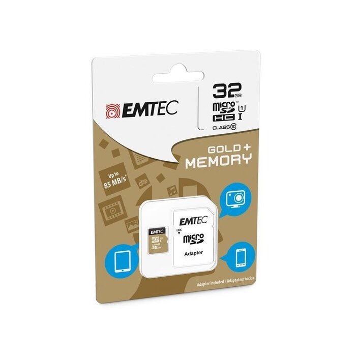Emtec 32 GB Class 10  microSDHC  geheugenkaart met SD Adapter