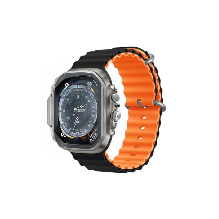 Devia sport bandje zwart - oranje voor Apple Watch (42/44/45/49 mm)