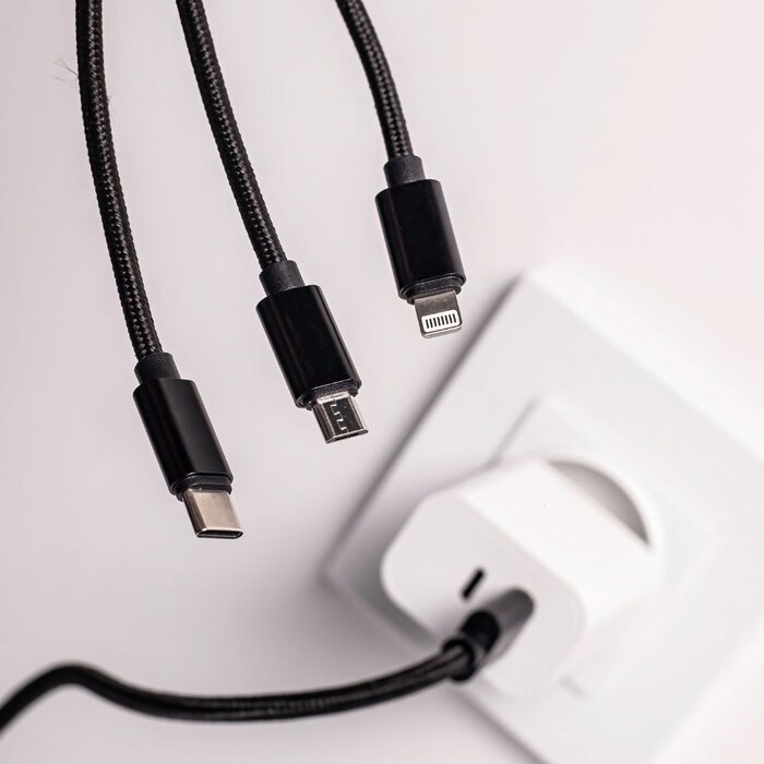 maXlife 3in1 USB-kabel - USB-C, Lightning, micro-USB 100cm