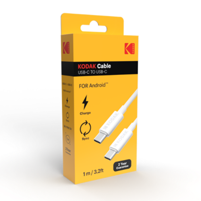 Kodak USB-C naar USB-C kabel  1 meter 10 Watt - wit
