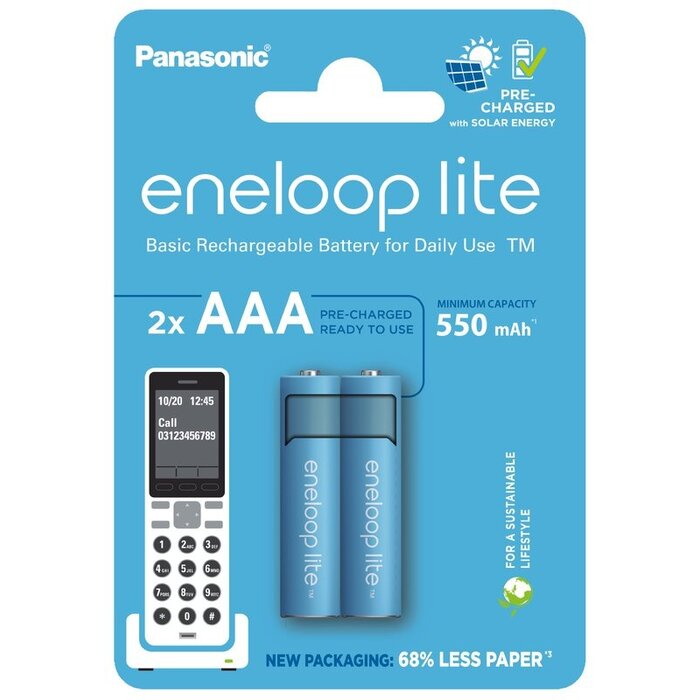 Eneloop Oplaadbare AAA batterijen 550 mAh 2 stuks DECT - Eneloop Lite