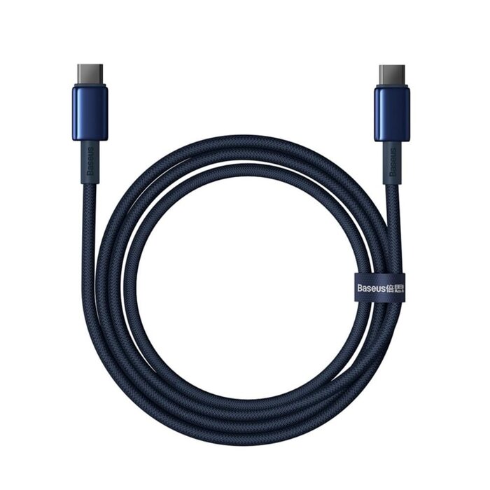 Baseus USB-C Kabel 1 meter Tungsten Gold 100W Marine blauw