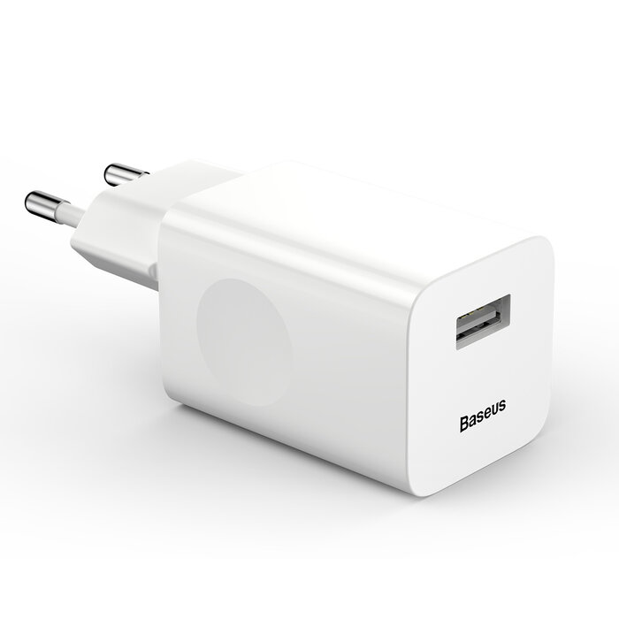 Baseus Quick Charge 3.0 USB-A Lader 24W - Wit