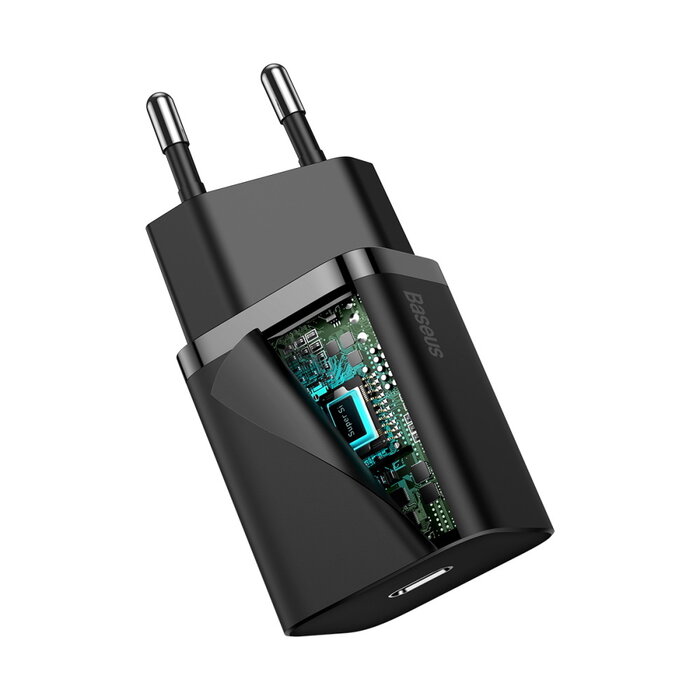Baseus 20W Snellader met Power Delivery USB-C - Zwart