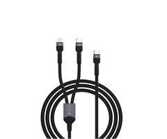 Devia USB-C kabel naar  USB-C en  Lightning, 120 cm zwart