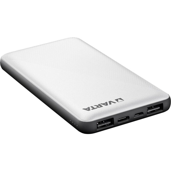 Varta Energy Powerbank 10.000 mAh – USB-C en 2x USB-A Uitgangen – Wit