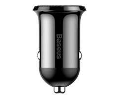 Baseus Compacte Dubbele USB Autolader 4.8A Zwart