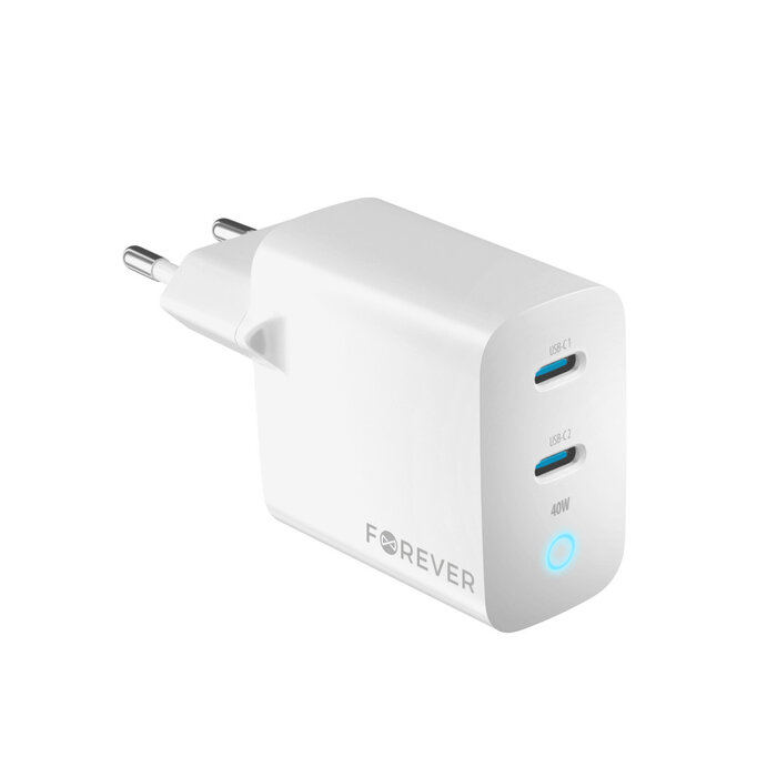 Forever USB-C Lader met 40W Vermogen, Ondersteunt Power Delivery 3.0 en Quick Charge 3.0 voor Ultrasnel Opladen