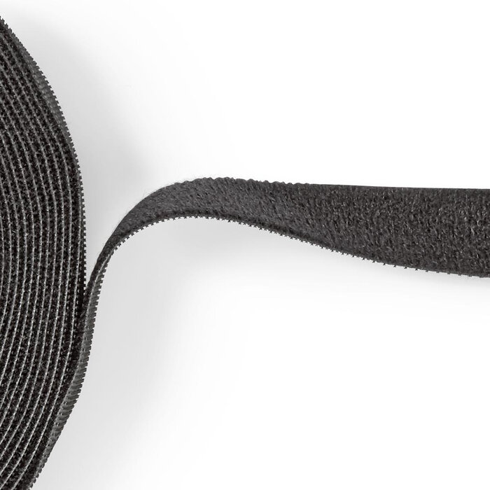 Nedis Klittenband Kabelbinder Rol, Herbruikbaar, 9,1 meter, 16 mm breed, Zwart