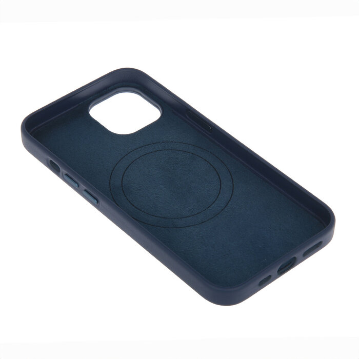 OEM Premium Blauw PU Leren Hoesje voor iPhone 13 - MagSafe Compatibel - Luxe Bescherming