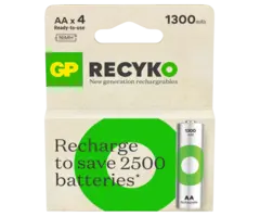 GP 1300 mAh Penlite oplaadbare batterijen 4 stuks Recyko