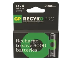 GP 2000 mAh ReCyKo  Pro  AA oplaadbaar 4 stuks
