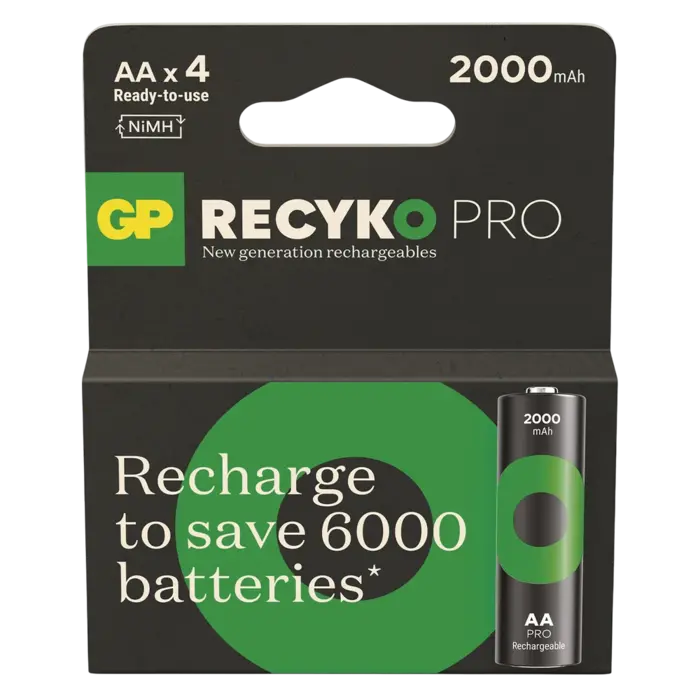 GP 2000 mAh ReCyKo  Pro  AA oplaadbaar 4 stuks