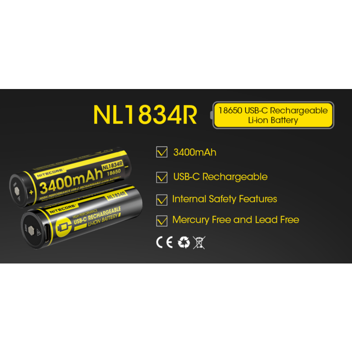 Nitecore Nitecore 18650 li-ion NL1834R  3400mAh
