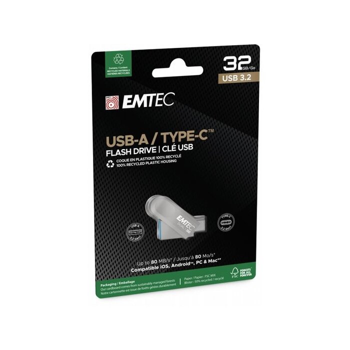 Emtec 32GB USB-Stick USB-A en USB-C
