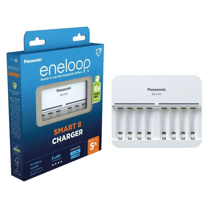 Eneloop Batterij lader 8 x Eneloop BQ-CC63E