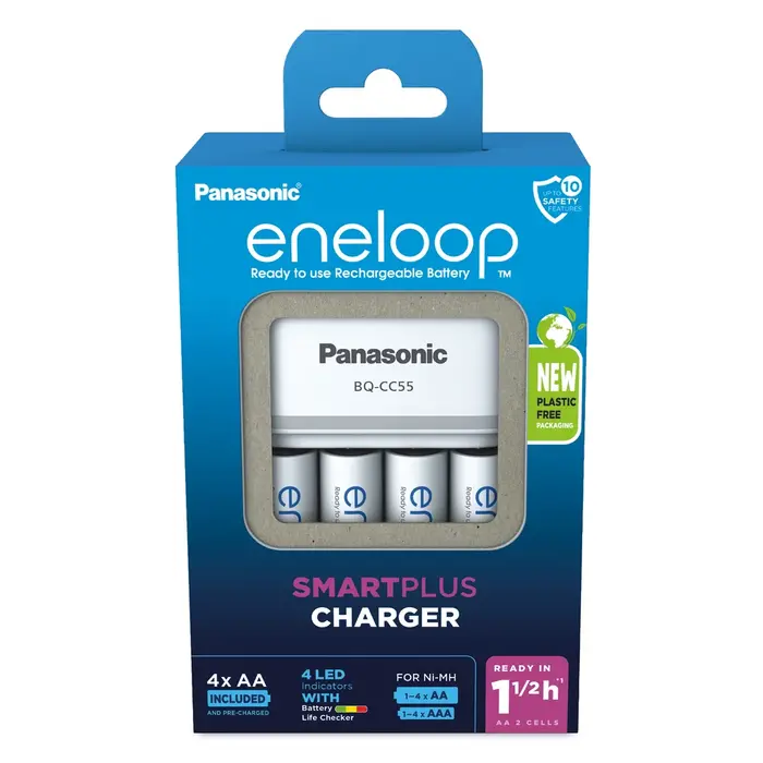 Eneloop Batterijlader Eneloop BQ-CC55E + 4xAA 2000mAh