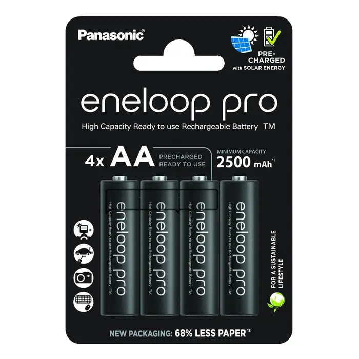 Eneloop 4 x AA Oplaadbare batterijen 2500 mAh 4 stuks Eneloop Pro