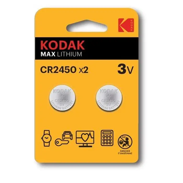 Kodak 2 x CR2450 Knoopcel Batterijen