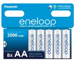 Eneloop 8 x Oplaadbare AA batterijen 2000 mAh