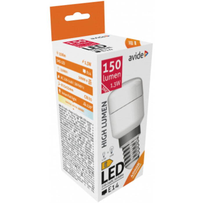 Avide LED Lamp E14 - 1.3 Watt 4000K  Neutraal wit licht