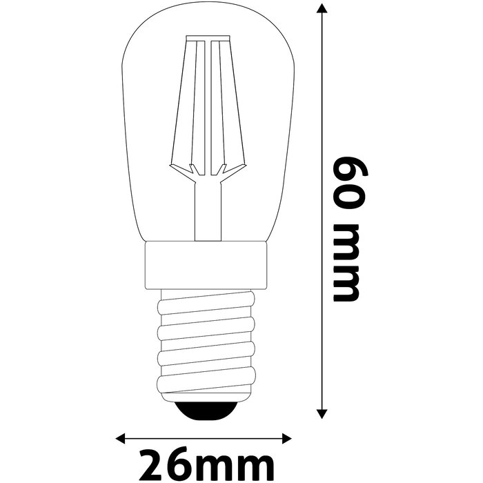 Avide LED Filament T26 2W E14 Neutraal Wit Licht