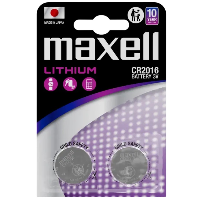 Maxell CR2016 Knoopcel 2 Stuks 3V Lithium Batterij