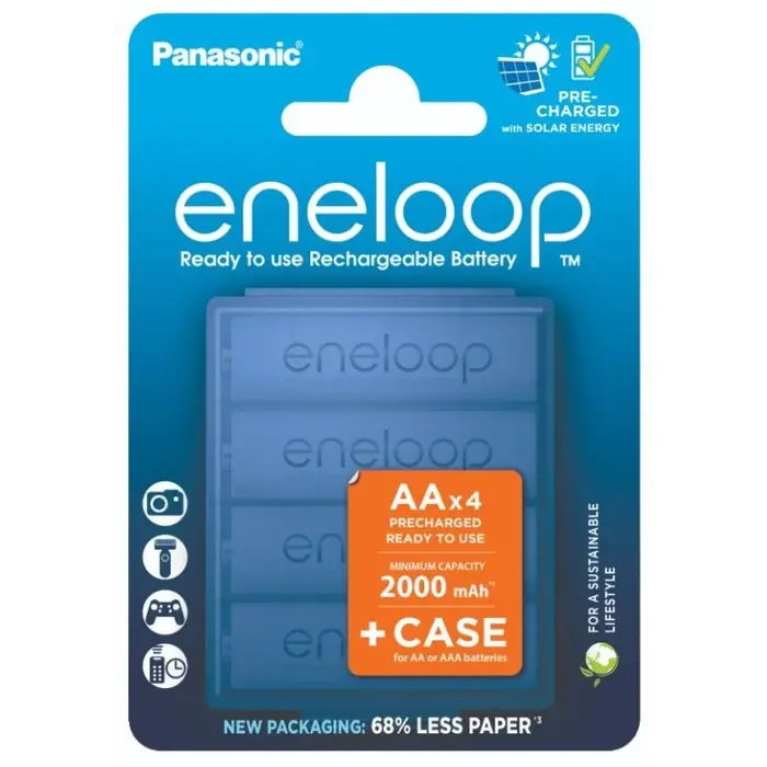 Eneloop Oplaadbare AA batterijen 2000 mAh 4 stuks + Box