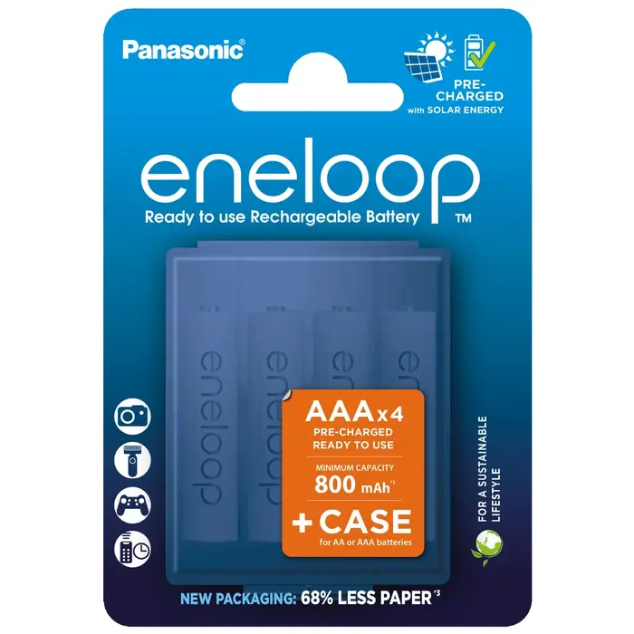 Eneloop Oplaadbare AAA batterijen 800 mAh 4 stuks + Box