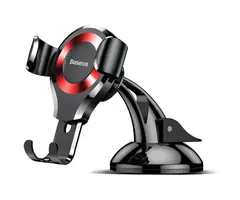 Baseus Telefoon houder Auto - 360 Draaibaar - Met Zuignap - Zwart/Rood