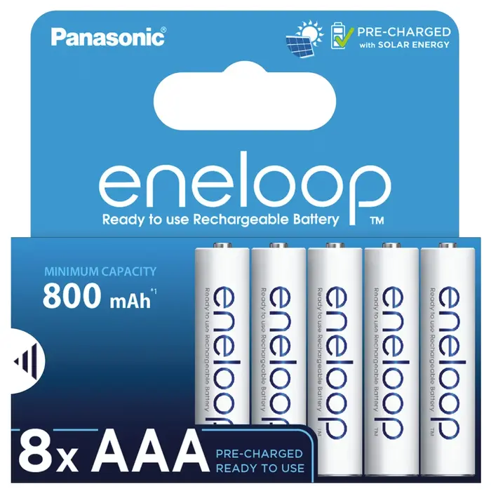 Eneloop AAA 800mAh Oplaadbare Batterijen – 8 stuks – BK-4MCDE/8HH – NiMH – Tot 2100 keer oplaadbaar