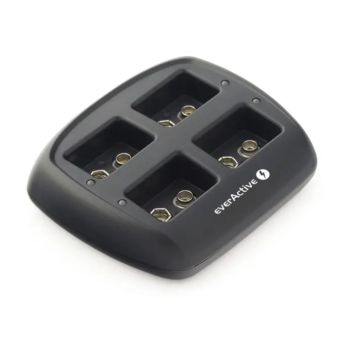 everActive EverActive NC109 Batterijlader voor 4x 9V Oplaadbare Blokbatterijen – LED Indicator – Inclusief 12V Adapter – NiMH – Slimme Lader