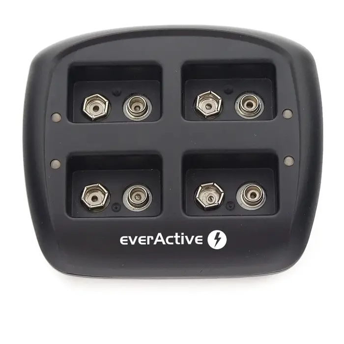 everActive EverActive NC109 Batterijlader voor 4x 9V Oplaadbare Blokbatterijen – LED Indicator – Inclusief 12V Adapter – NiMH – Slimme Lader