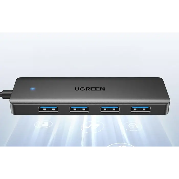 Ugreen USB 3.0 Hub met 4 Poorten – Supersnelle Dataoverdracht tot 5Gbps – 15cm Kabel – Compact Plug & Play Design