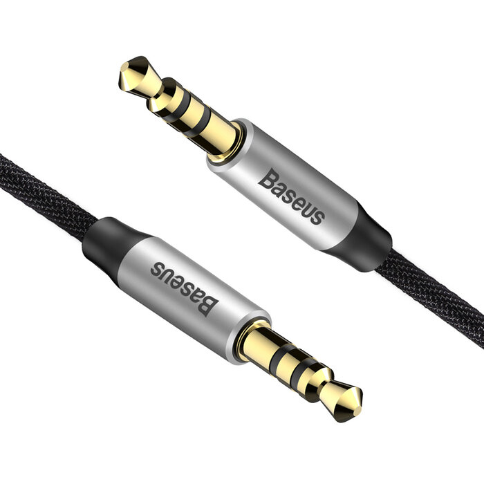 Baseus Audio Kabel 1,5m –M30 Yiven - 3,5mm Jack naar Jack – Goudvergulde Pluggen – Zwart/Zilver