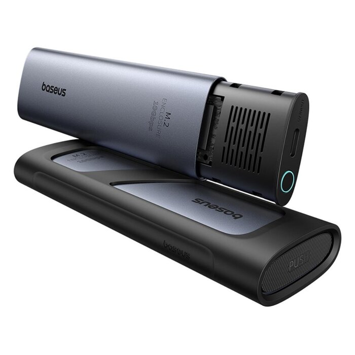 Baseus FlyJoy Series SSD Enclosure – M.2 NVMe en SATA – USB 3.2 Gen2 – 10Gbps – Aluminium – Space Grey