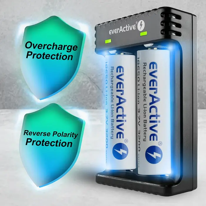 everActive USB batterijlader  dubbel slot voor Li-ion accu's