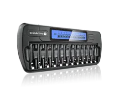 EverActive NC1200 universele LCD batterijlader 12 kanaals voor AA/AAA