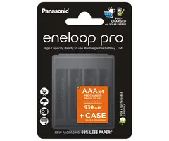 Eneloop 4 x Pro AAA oplaadbare batterijen 930mAh met opbergbox