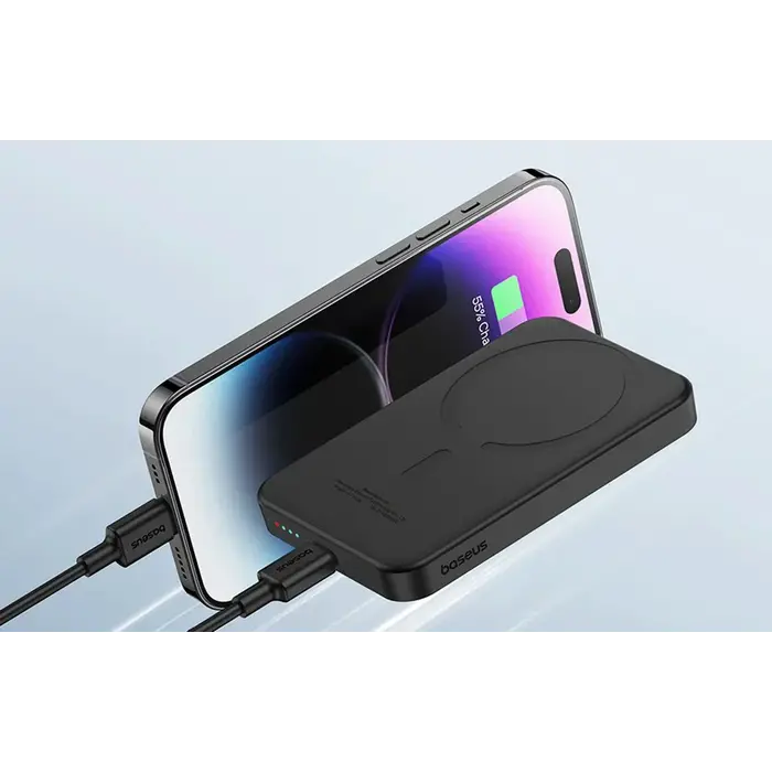 Baseus Baseus Magnetic Portable Charger – 5000mAh Draadloze Powerbank – 20W Snelladen – MagSafe Compatibel