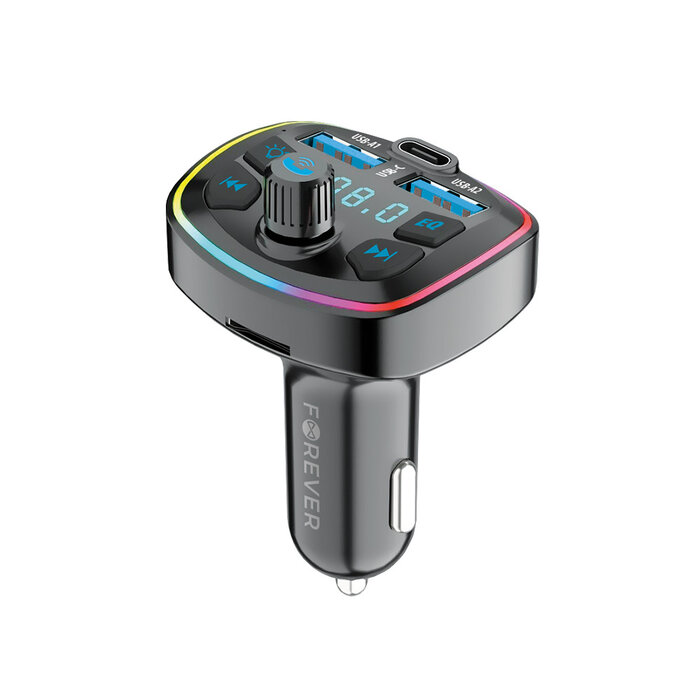 Forever Bluetooth FM Transmitter met USB-C Power Delivery, 3 laadpoorten en handsfree functie