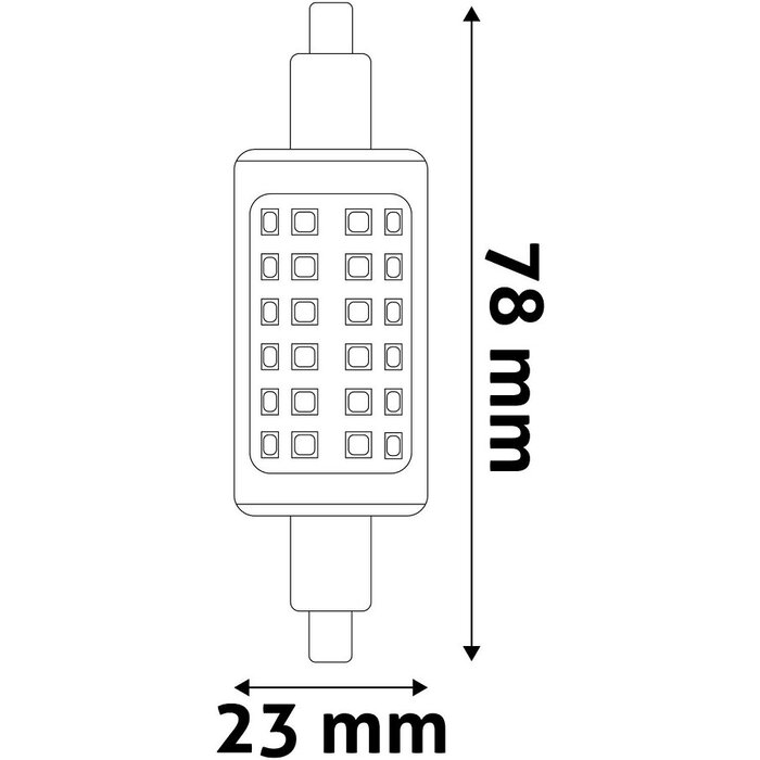 Avide R7S LED Lamp 6W - Warm Wit 3000K -78mm - 490lm
