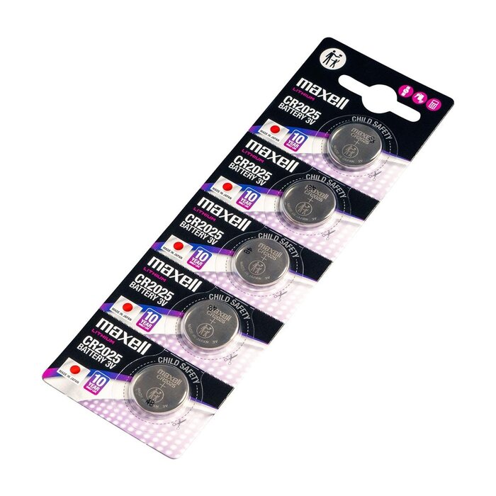 Maxell CR2025 Lithium knoopcel blister 5 stuks Maxell