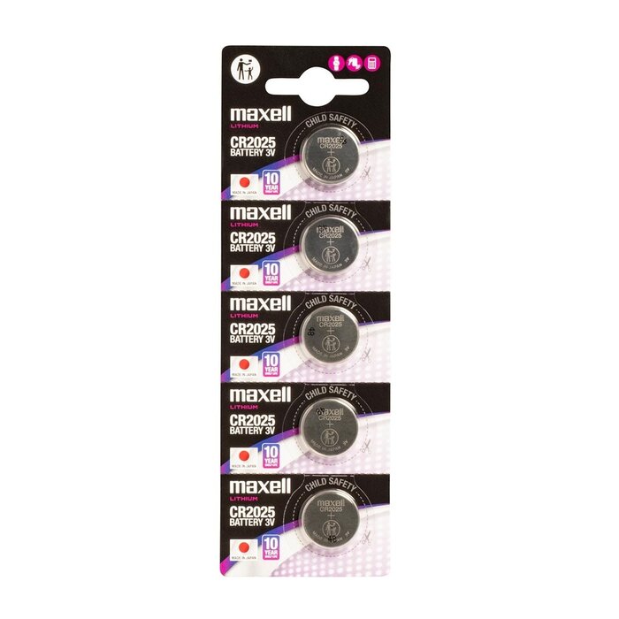 Maxell CR2025 Lithium knoopcel blister 5 stuks Maxell